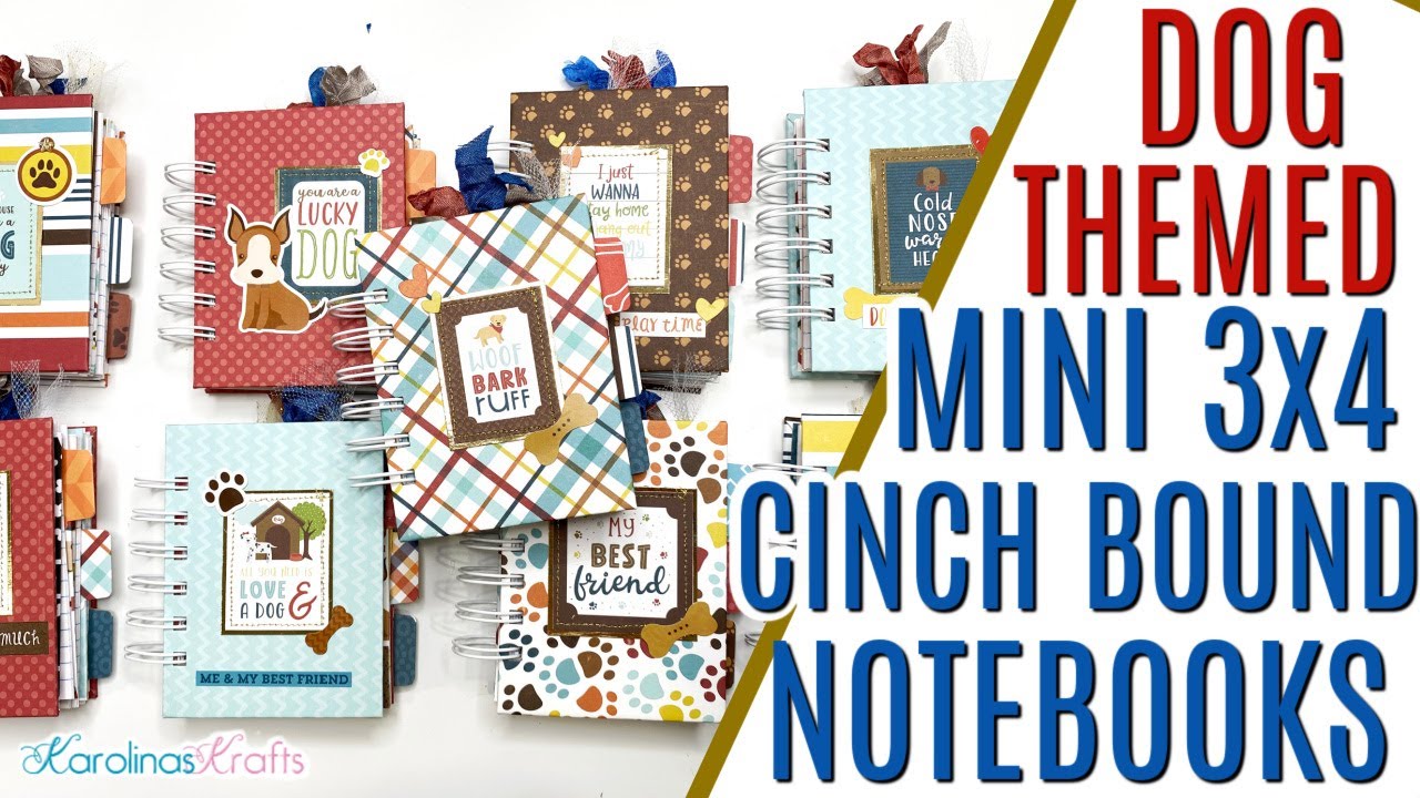Mini Journals Project Share using Dog Paper Collections & Cinch Machines, Mini Notebooks