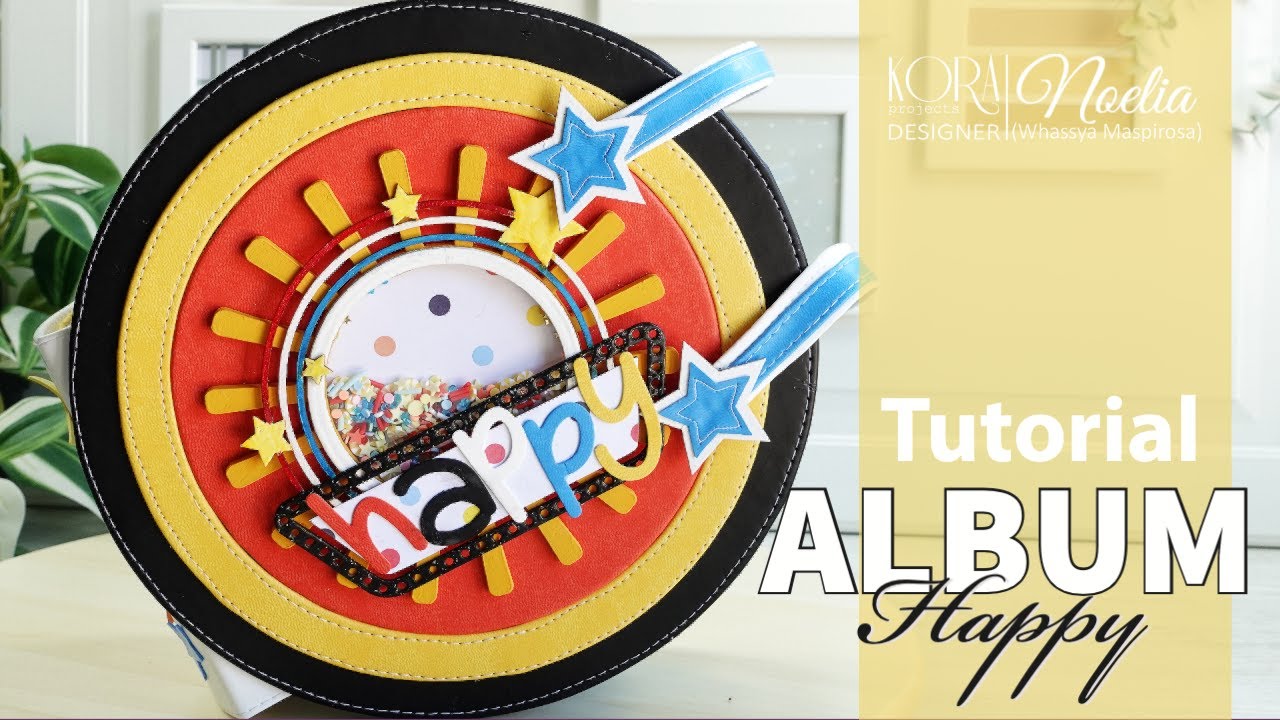 Cómo hacer un álbum Happy redondo. scrapbooking. Kora Projects
