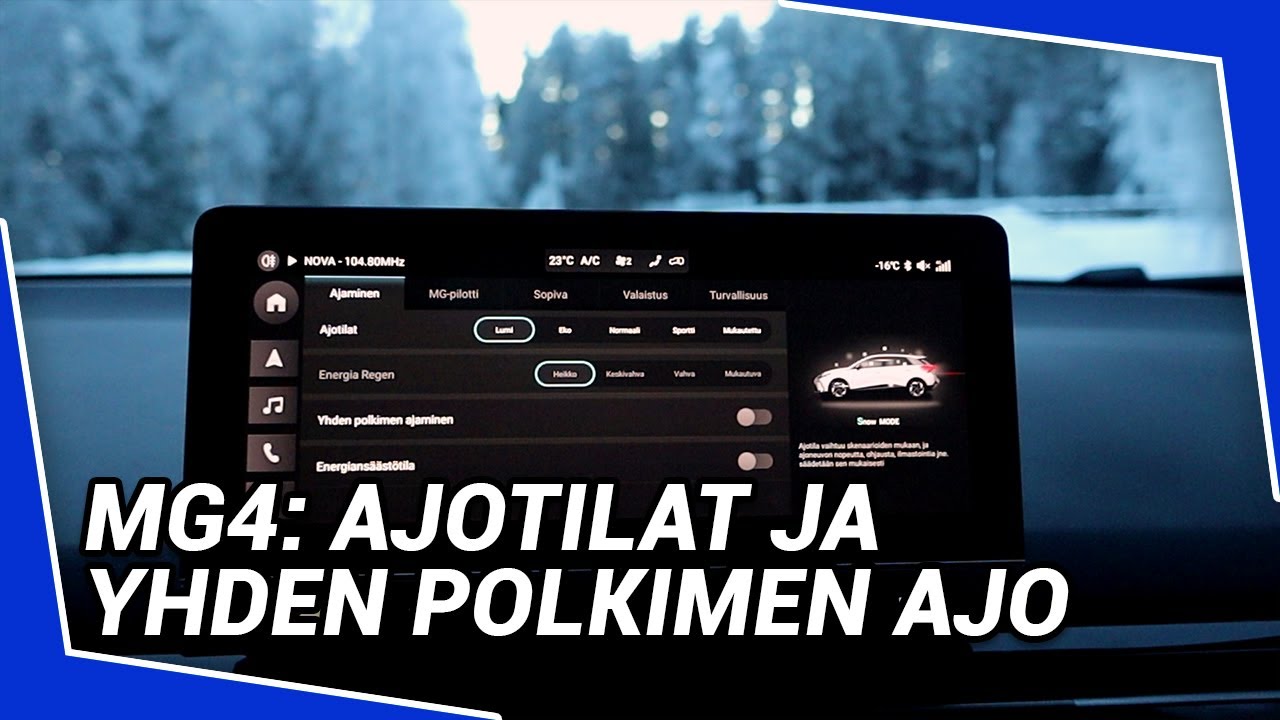 MG4: ajotilat ja yhden polkimen ajo