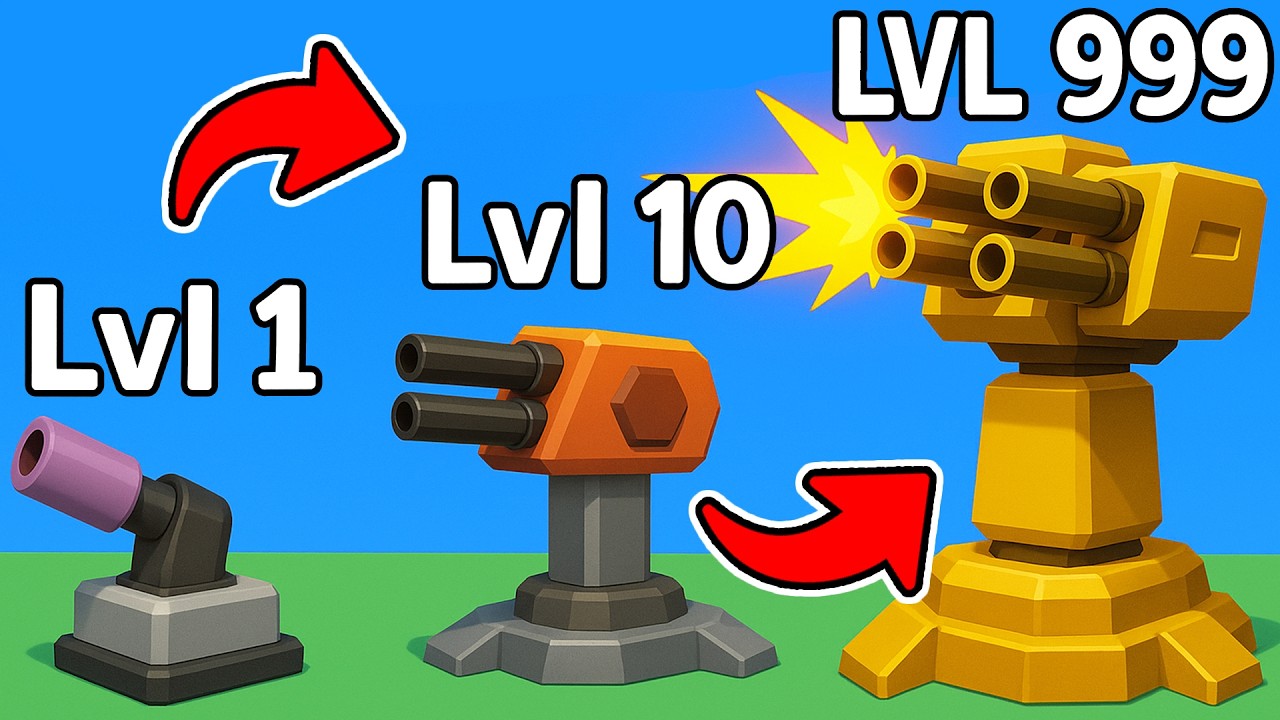 Улучшаем башни из NOOB до GOD в Tower Defense!