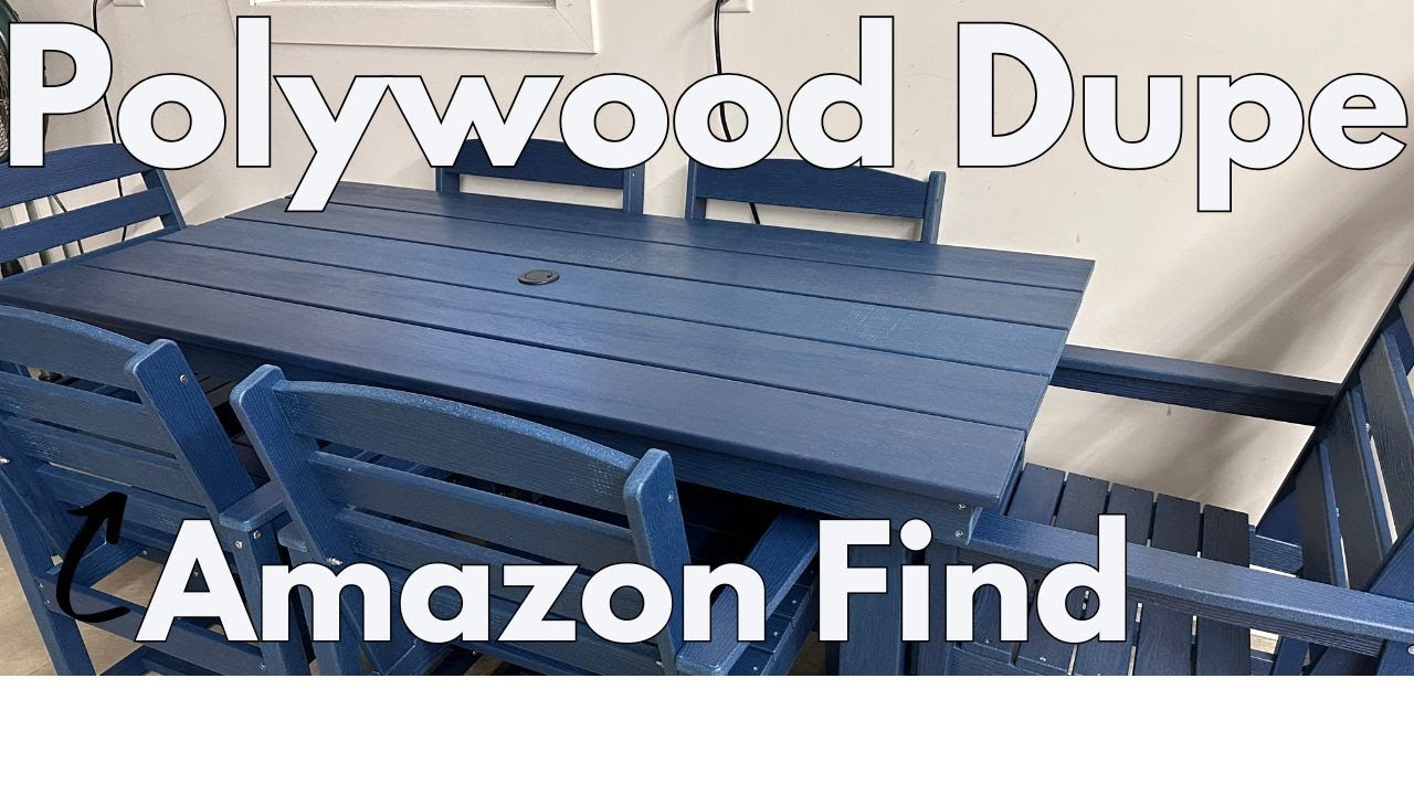 Review of Amazon HDPE 7 Piece Patio Table and Chairs (Dupe Polywood Patio Set)