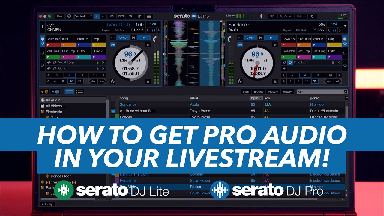 How to get PRO AUDIO from Serato DJ to your live stream!