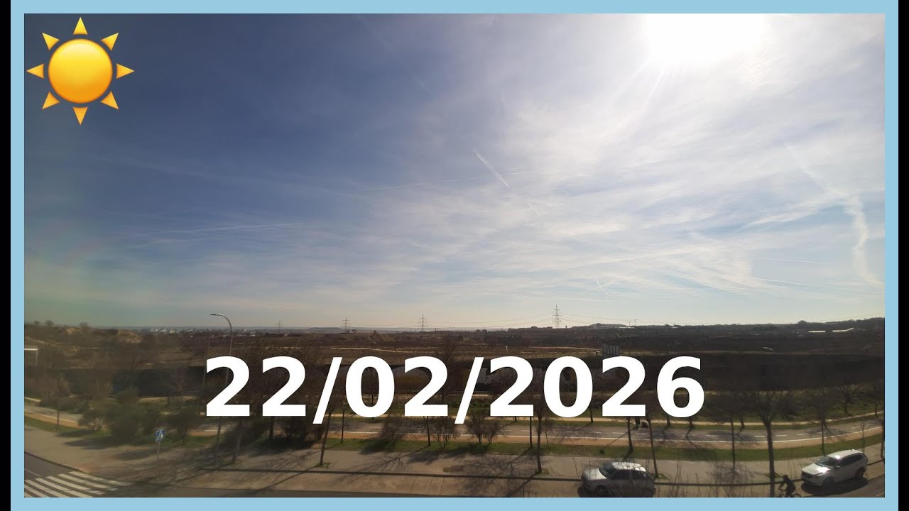 Time-Lapse diario Madrid del 22-02-2026 en un minuto #frio