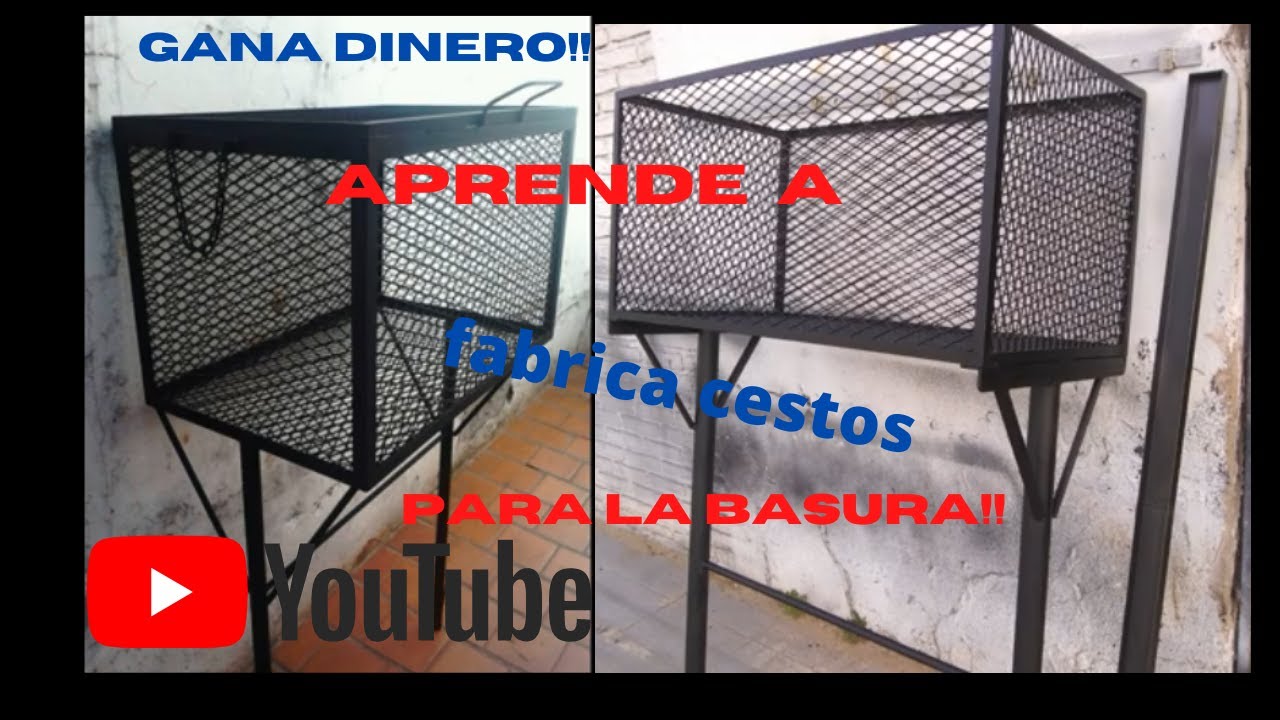 Herreria. fabricamos un canasto para la basura!! con angulo y metal desplegado..