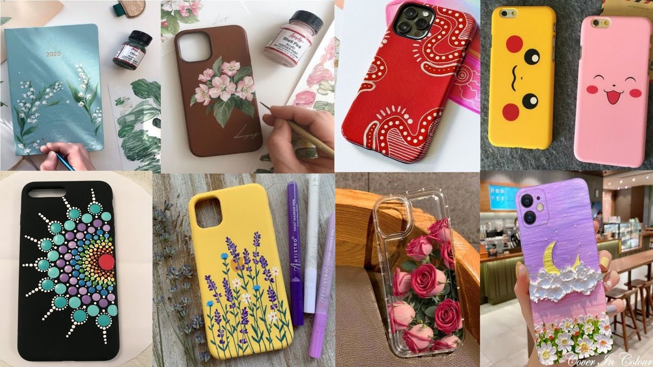 Mobile Back Cover Painting😍 | DIY Mobile Cover Painting At Home | Mobile Cover Painting Idea |