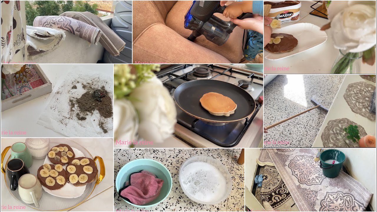 روتين شتوي لاستقبال العام الجديد🎊 فطور صباحي 🥞التظيف راحة نفسية👌خلطتي السحرية في تنظيف الفوتاي