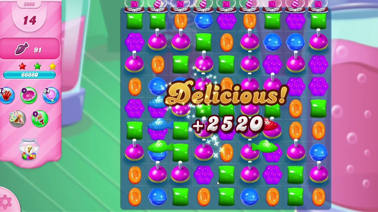 Pasando el nivel 3000 de candy crush