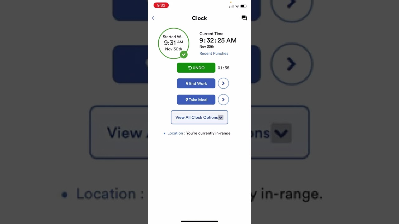 Clock-in/Out in ADP Mobile App