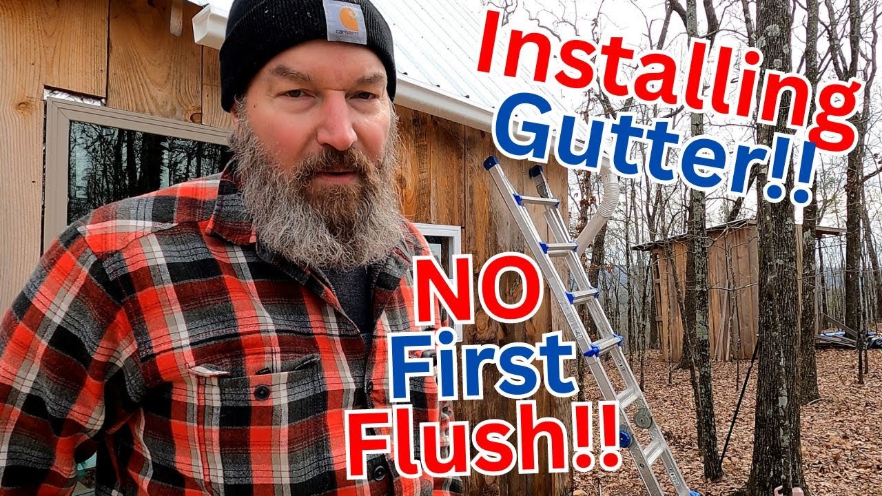 #73 No FIRST FLUSH!!!  Installing gutter for rain catchment. #diy #rain #firstflush