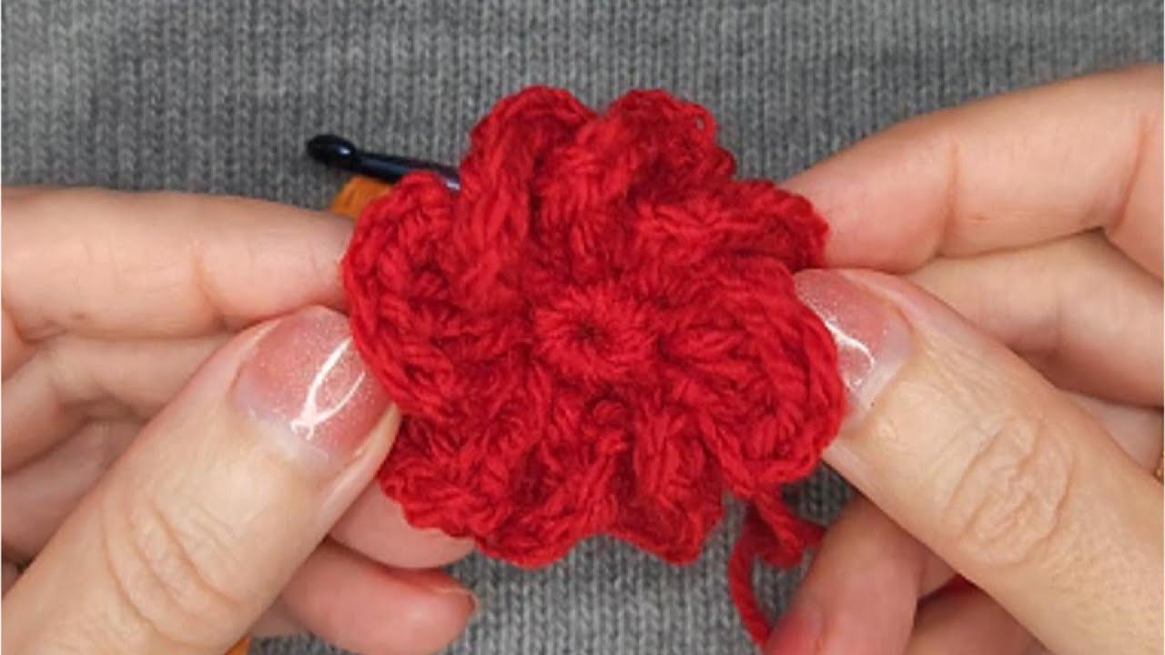 Diese Häkelblume verzaubert in 5 Minuten 🌸 | Super einfach & schnell | Crochet Flower Tutorial