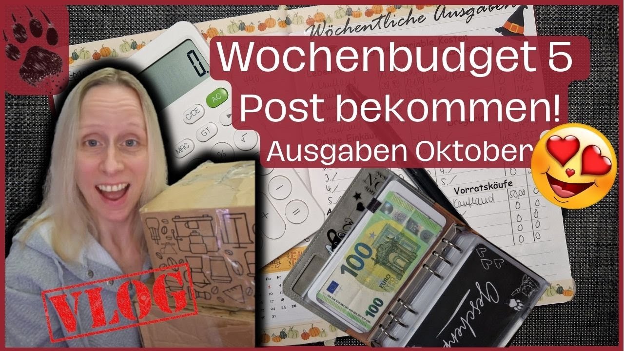 SPAREN Wochenabschluss 5 Oktoberbudget 🥳 Zwei PAKETE bekommen! #umschlagmethode #budgetplanung #vlog