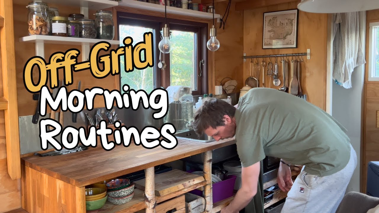 A Typical Morning in My Off-Grid Tiny House I Enjoying The Simple Life in The Forest ☕️🌲