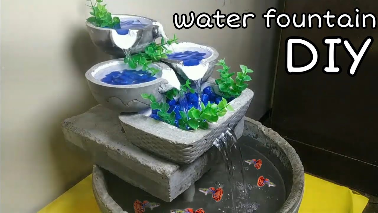 how to make Amazing Water Fountain at home very nice cemented water fountain