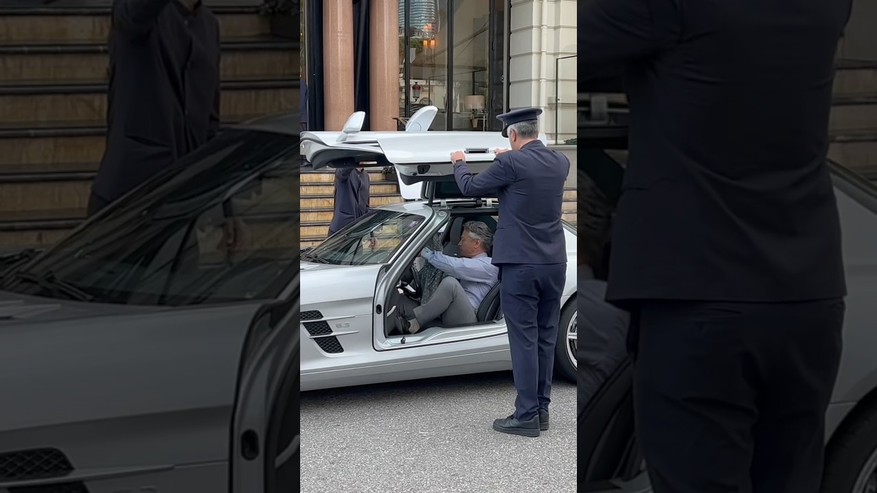Elegant Millionaire with his SLS AMG #mercedes #amg #sls #luxurylife #millionaire #supercar #monaco