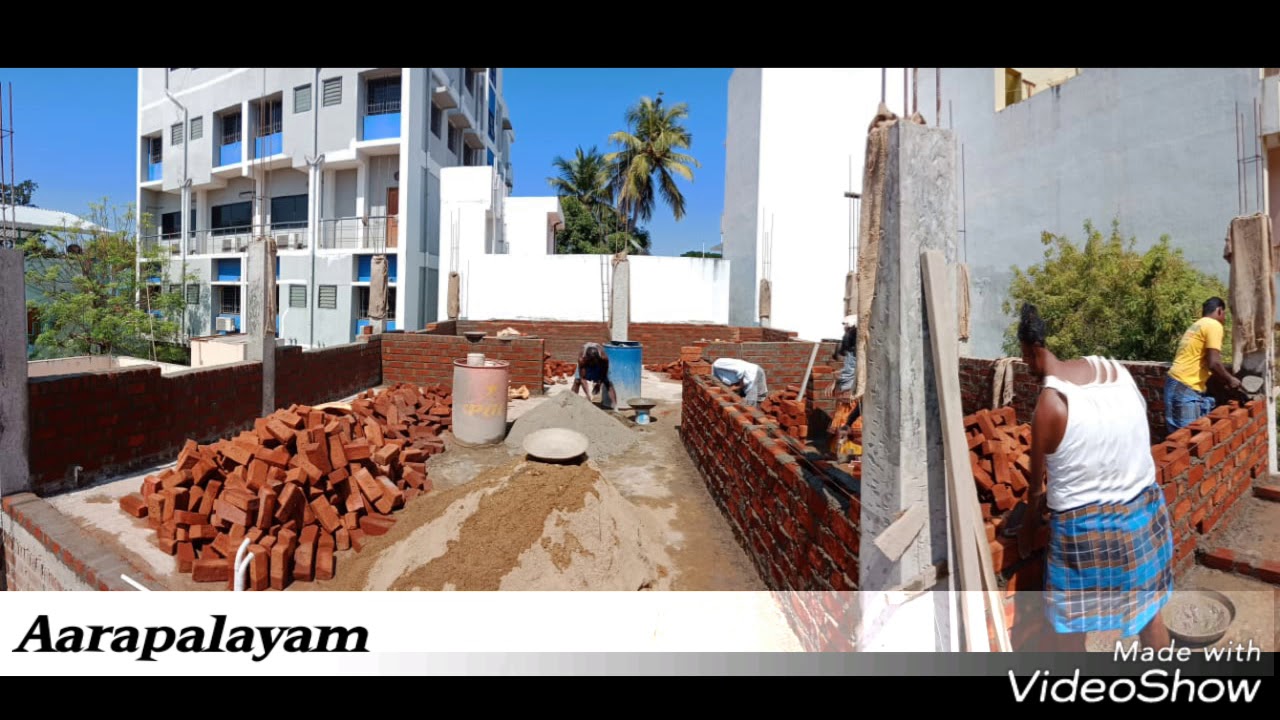 Rat trap building || First time ever Rat trap bond brick work in Madurai.ROCK FOUNDATION.