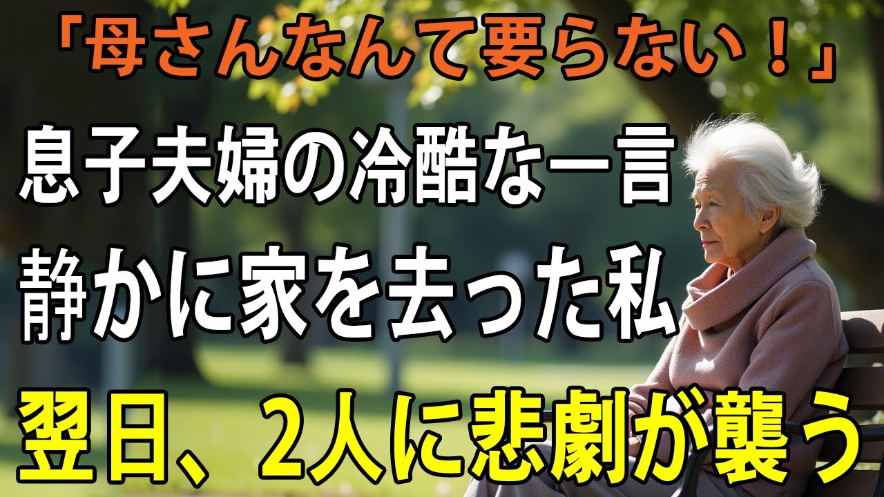 「お義母さん消えてほしい」私の誕生日に言い放った息子夫婦の衝撃の一言。その夜、私は静かに微笑み家を出た→翌日、全てを失った2人は半狂乱に【シニアライフ】【60代以上の方へ】