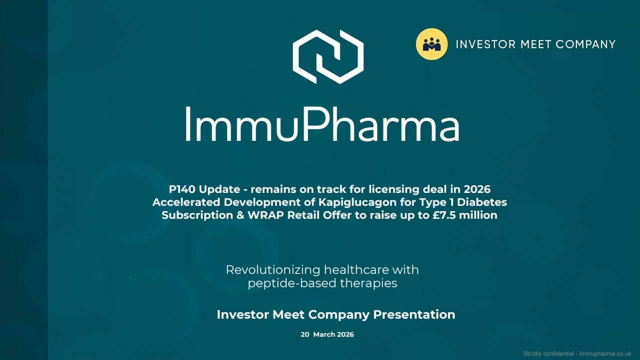 IMMUPHARMA PLC - Corporate Update