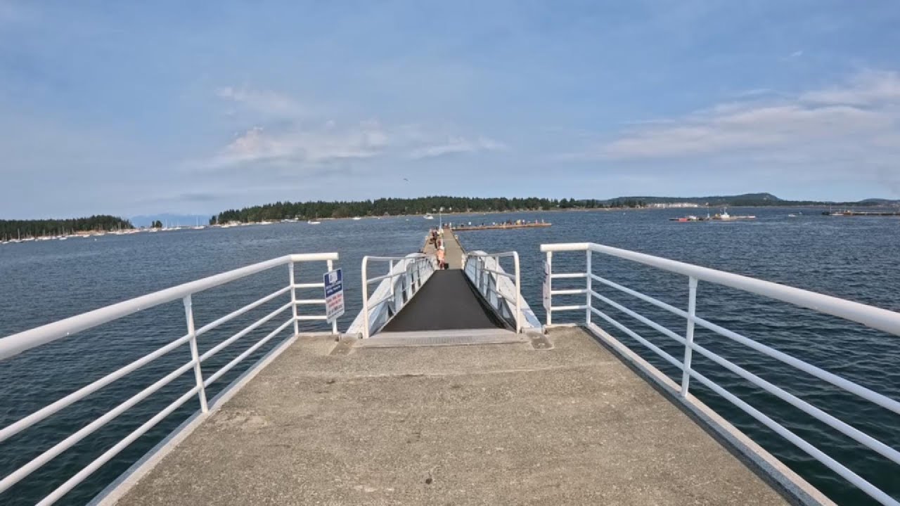 Fisherman's Wharf and Nanaimo Island. August 13, 2025