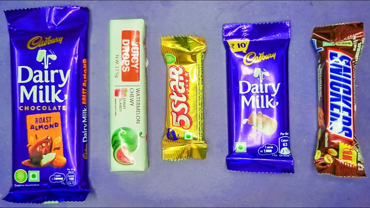 Ultimate Chocolate Unwrapping ASMR | Snickers, Dairy Milk Roasted Almond & Colorful Candies
