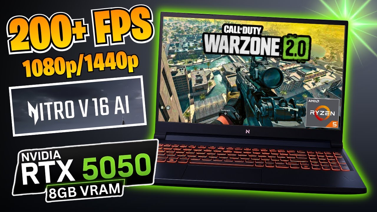 Acer Nitro V16 AI Gaming Laptop (Ryzen 5 + RTX 5050) | CoD: Warzone Frame Rate Test!