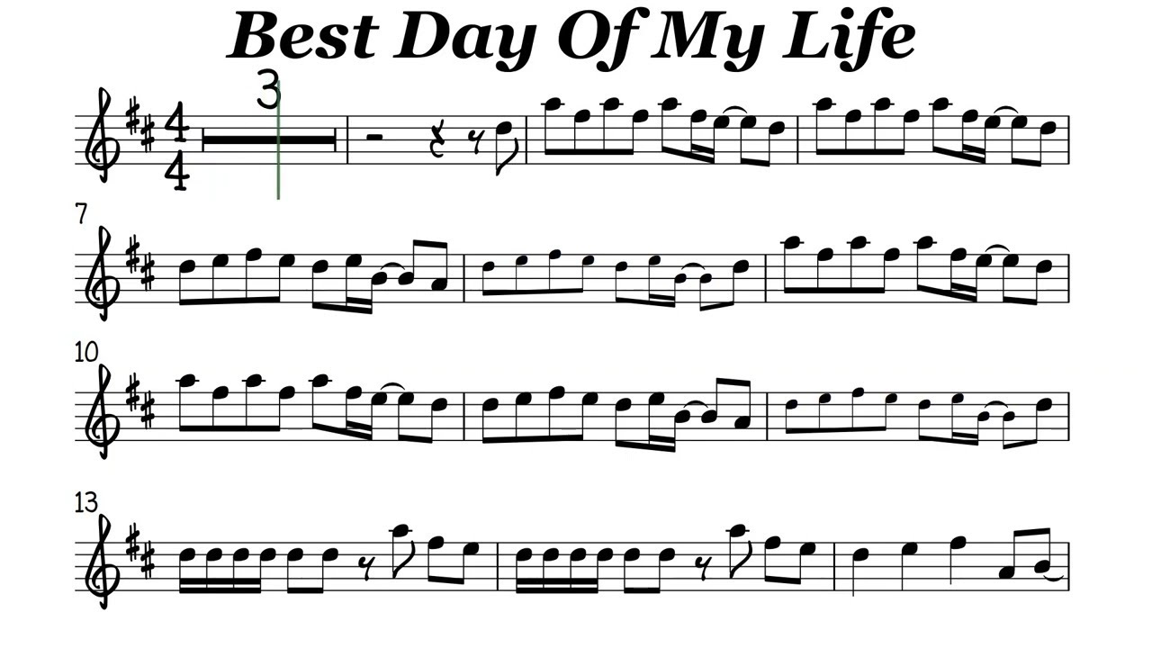 Best Day Of My Life Flute Violin Sheet Music Backing Track Play Along Partitura