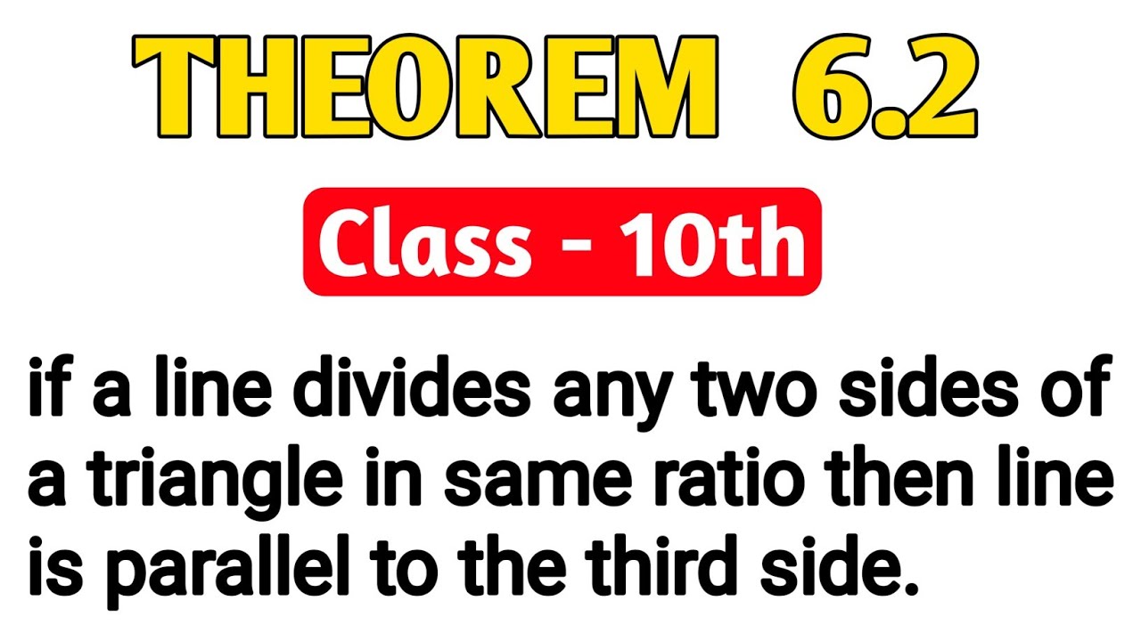 If A Line Divides Any Two Sides Of A Triangle In The Same Ratio Then The Line Is Parallel To The