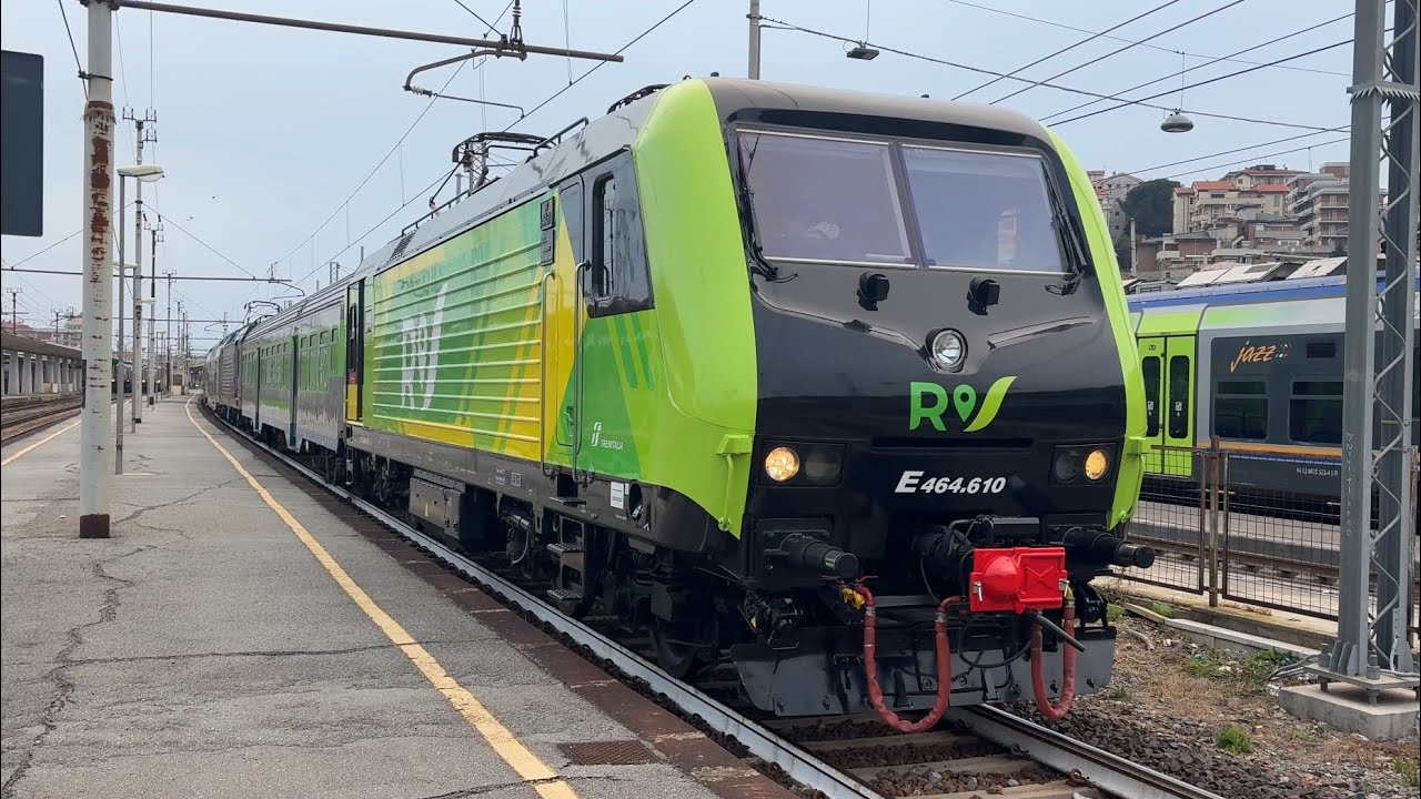 PRIMO ESORDIO IN LIGURIA di una E464 in NUOVA LIVREA “REGIONALE” su un invio di vetture a Savona!