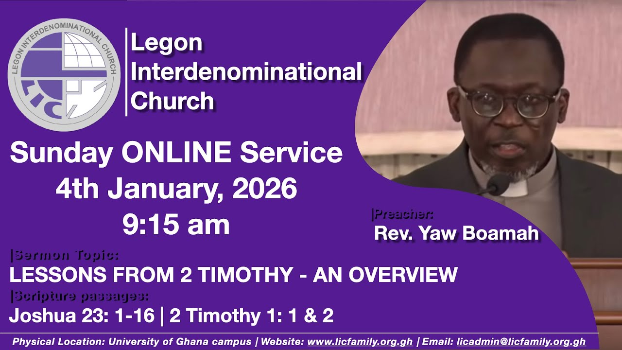 LIC Sunday Service | LESSONS FROM 2 TIMOTHY - AN OVERVIEW | 4th January 2026