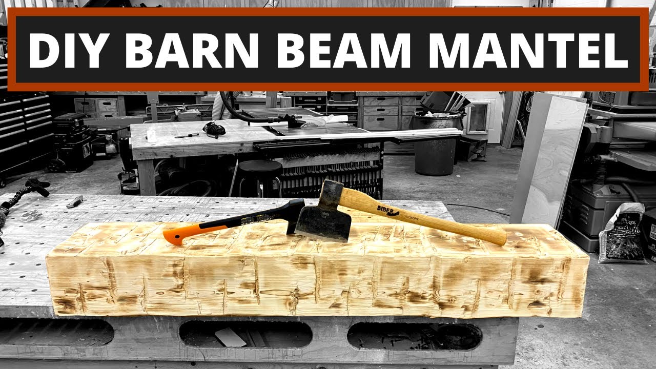 DIY Barn Beam Mantel - HOW TO MAKE A BOX BEAM BARN BEAM MANTEL FROM SCRATCH