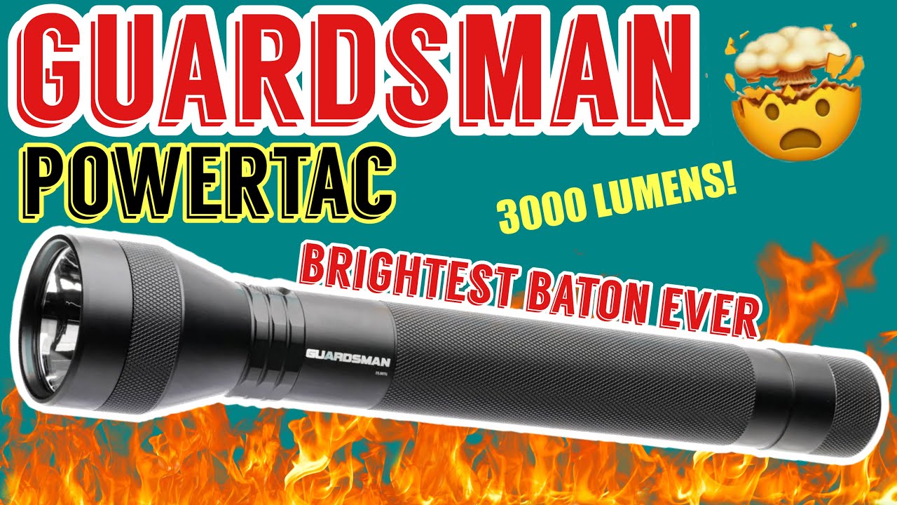 Powertac Guardsman 3,000 Lumen Patrol Flashlight | Tactical, Self Defense, Outdoors, & Emergency