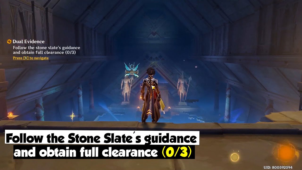 Follow the stone slate's guidance and obtain the full clearance (0/3) | Dual Evidence | Genshin