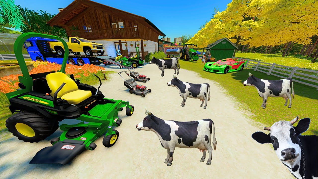 Broke Farmer wins Million Dollar Farm with Riding Lawn Mower and Tractor | Farming Simulator 22
