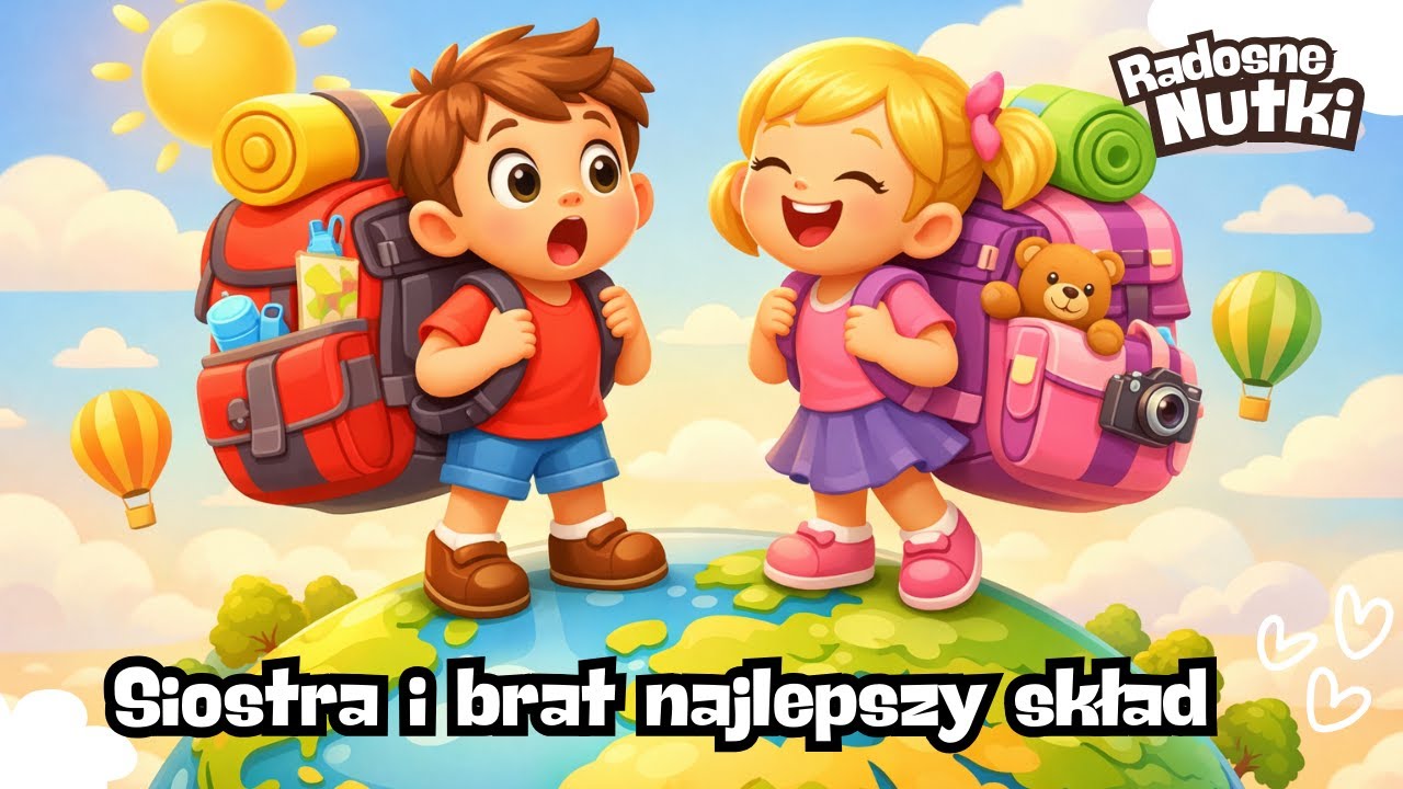 🎵 Radosne Nutki — Siostra i Brat – Najlepszy Skład! 🌍✈️ | Piosenka dla Dzieci o Podróżach🎵