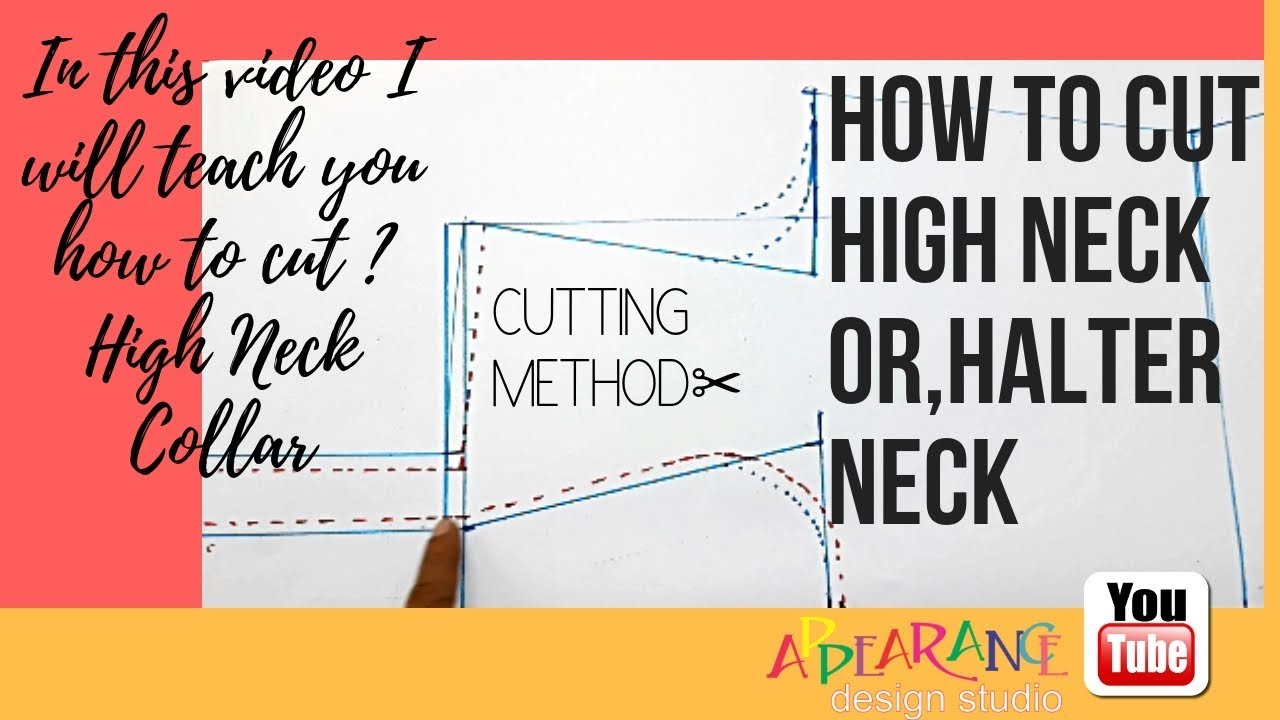 High Neck Collar (halter Neck) How To Cut High Neck Or,halter Neck Cutting Method✂ Sewing Tutorial