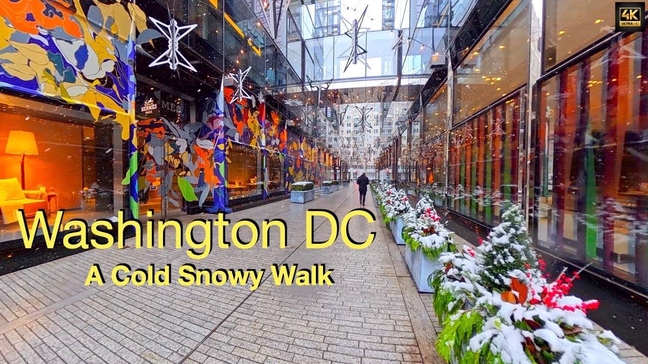A Cold Snowy Walk in Washington DC ❄️ | Slow Winter Stroll