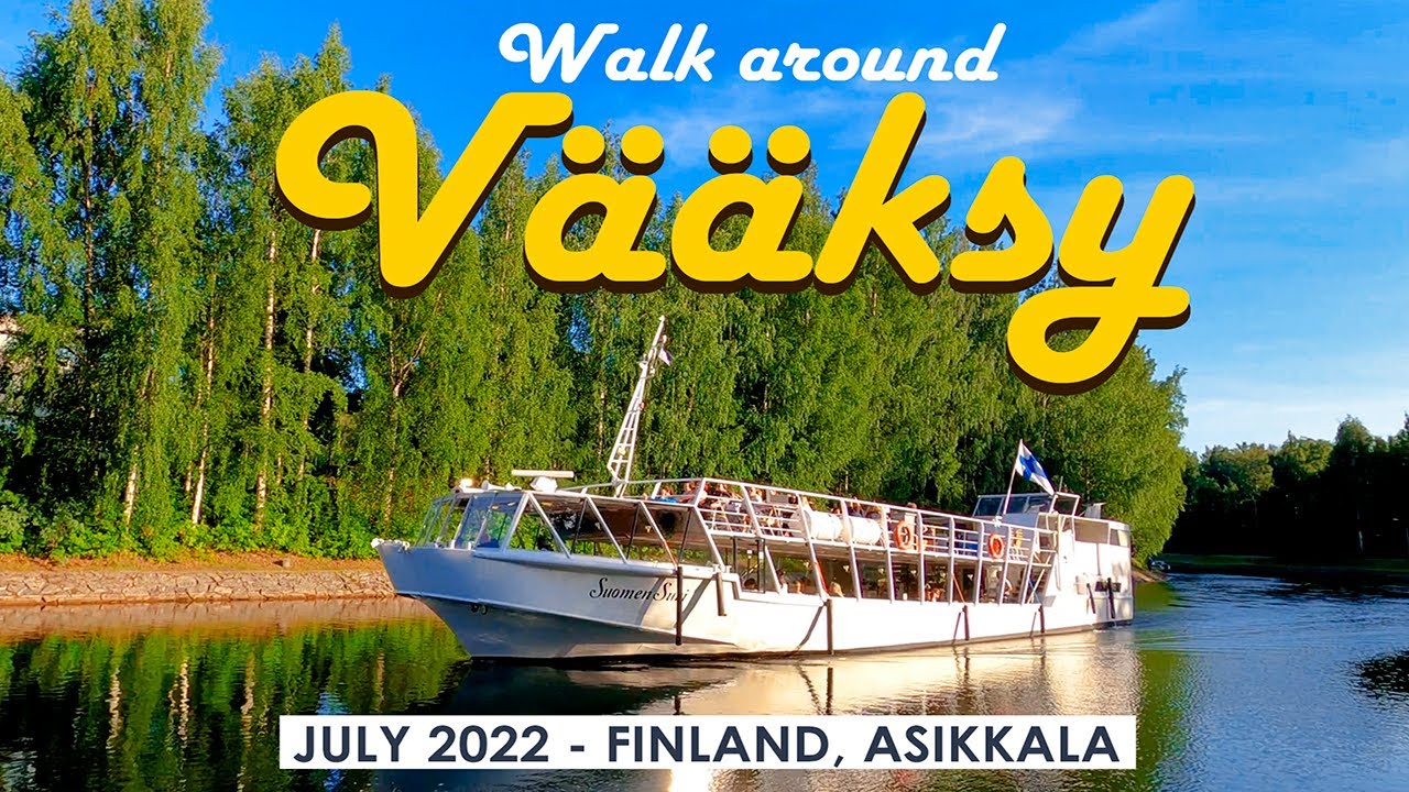 Walk around Vääksy, July 2022, Finland, Asikkala [4K]