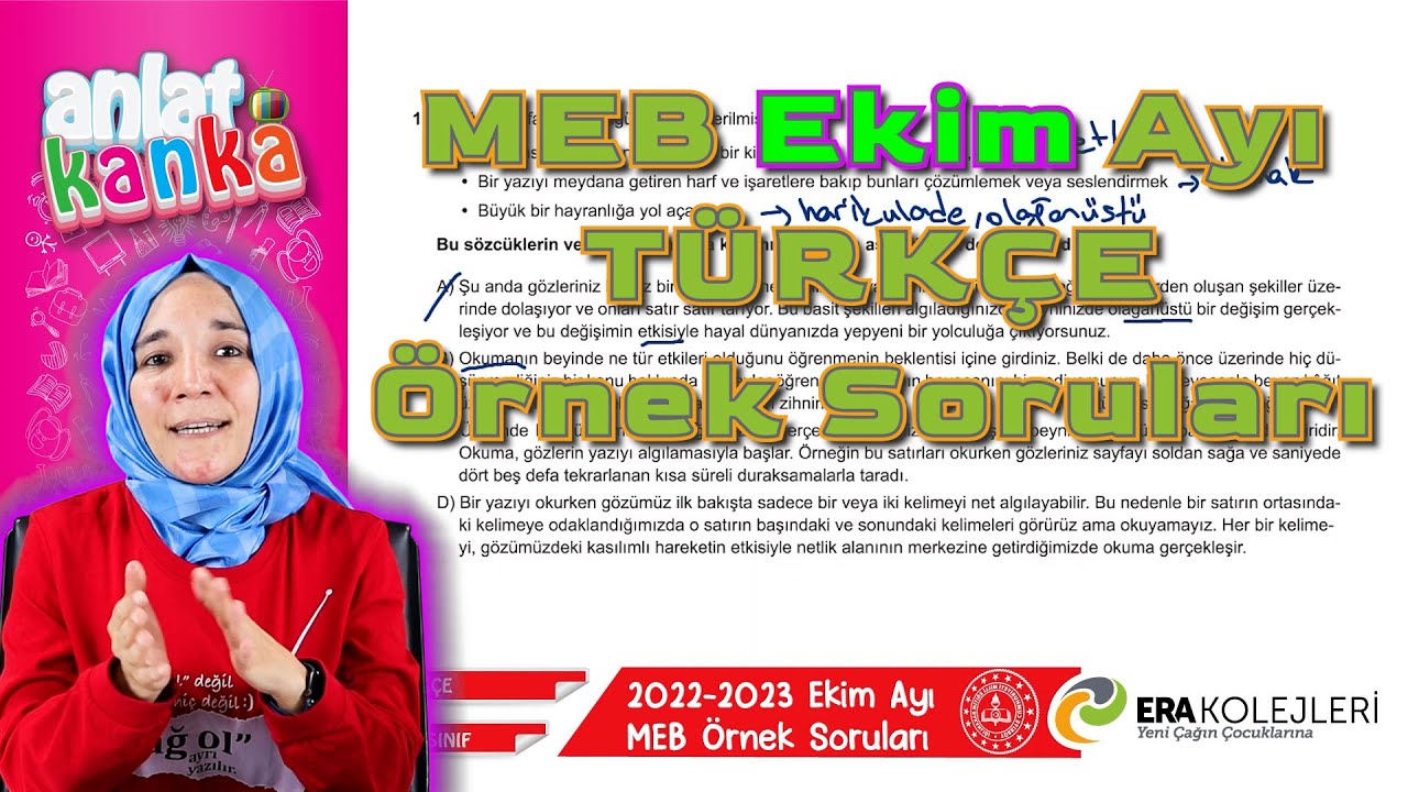 Ekim Ayı Örnek Sorular Türkçe LGS 2023