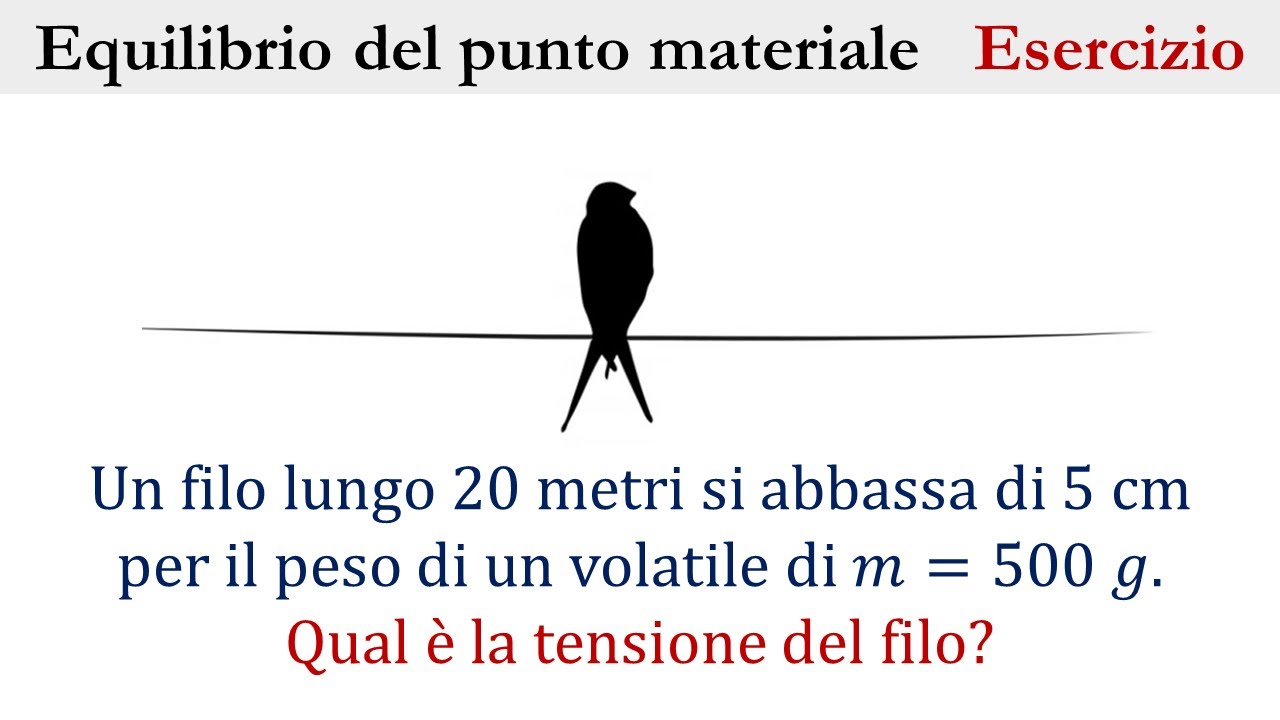 Equilibrio del punto materiale  - Problema 1 (tensione del filo)