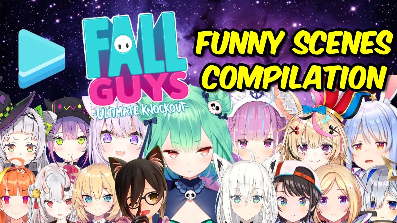 Hololive - Fall Guys Funny Scenes Compilation