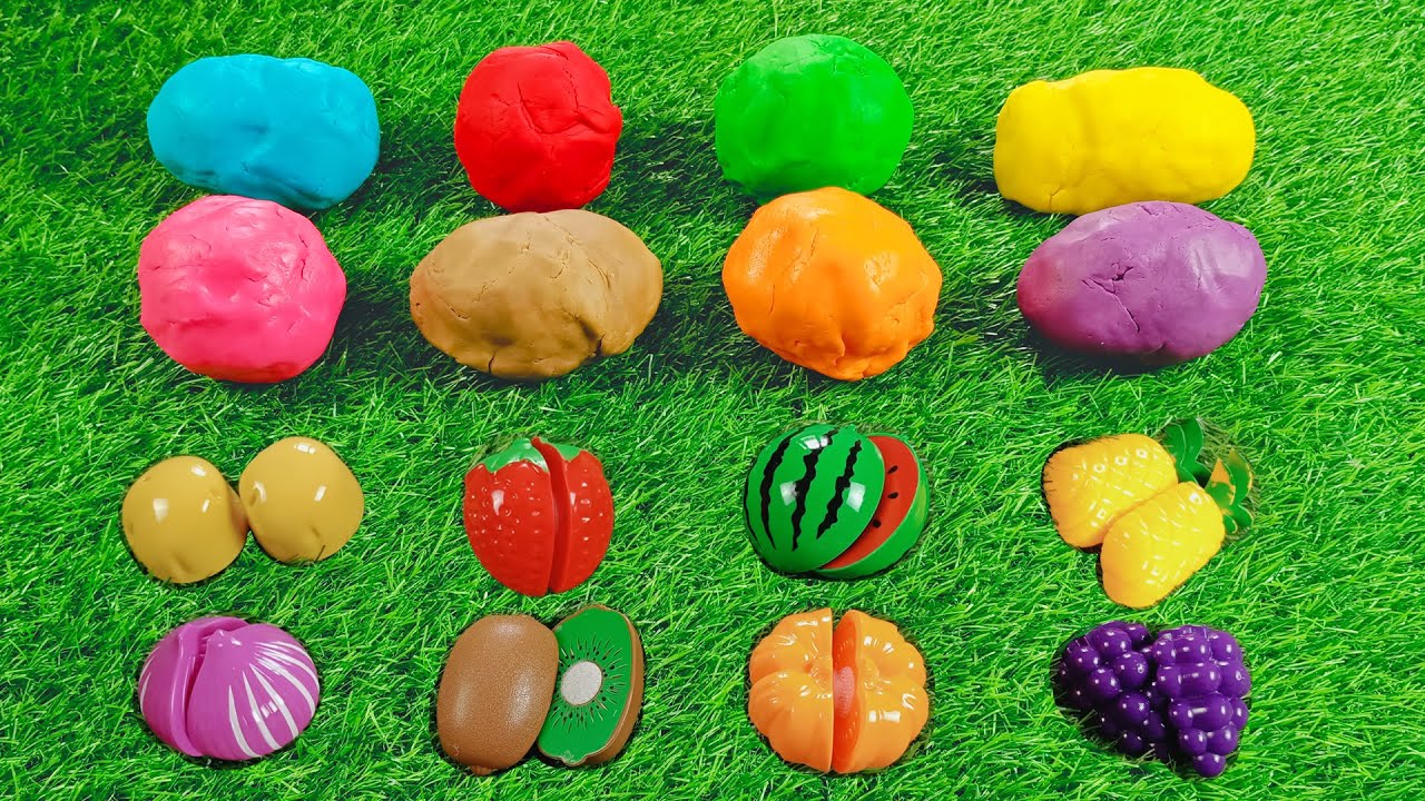 Let's find the fruits inside the colorful Play-Doh - Yuk kita cari buahan di dalam Play-Doh
