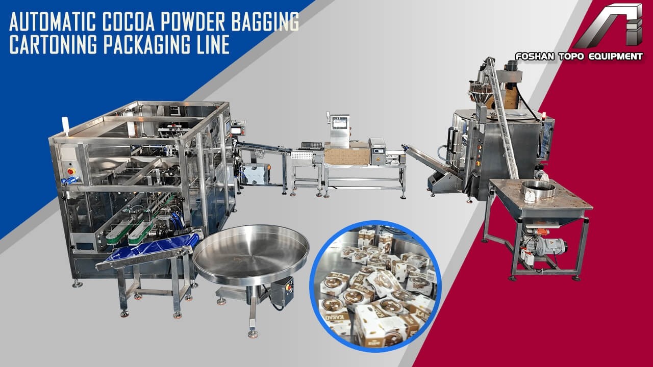 Automatic Cocoa powder bagging cartoning Packaging Line