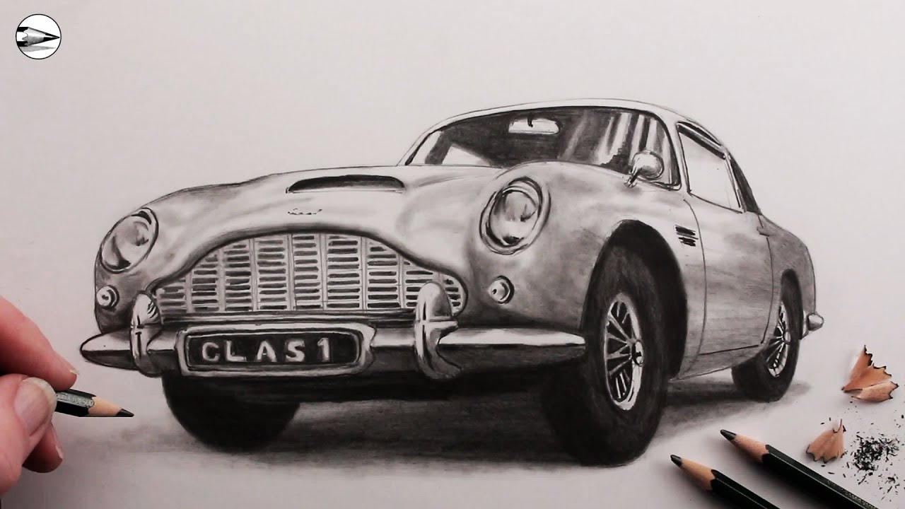 How to Draw a Realistic Car Narrated Drawing Tutorial: Aston Martin DB5