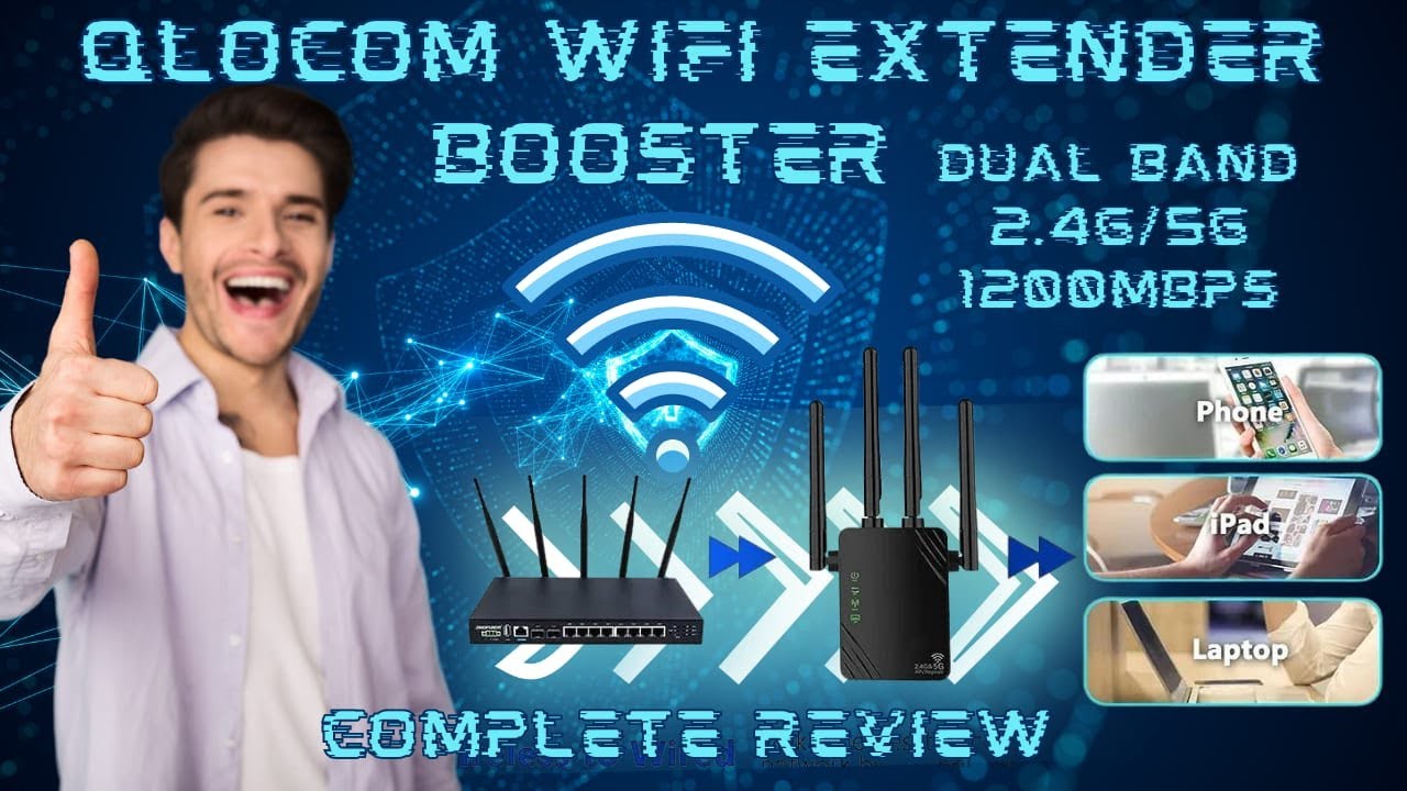 Boost Your Signal: QLOCOM 1200Mbps WiFi Booster 5GHz&2.4GHz!