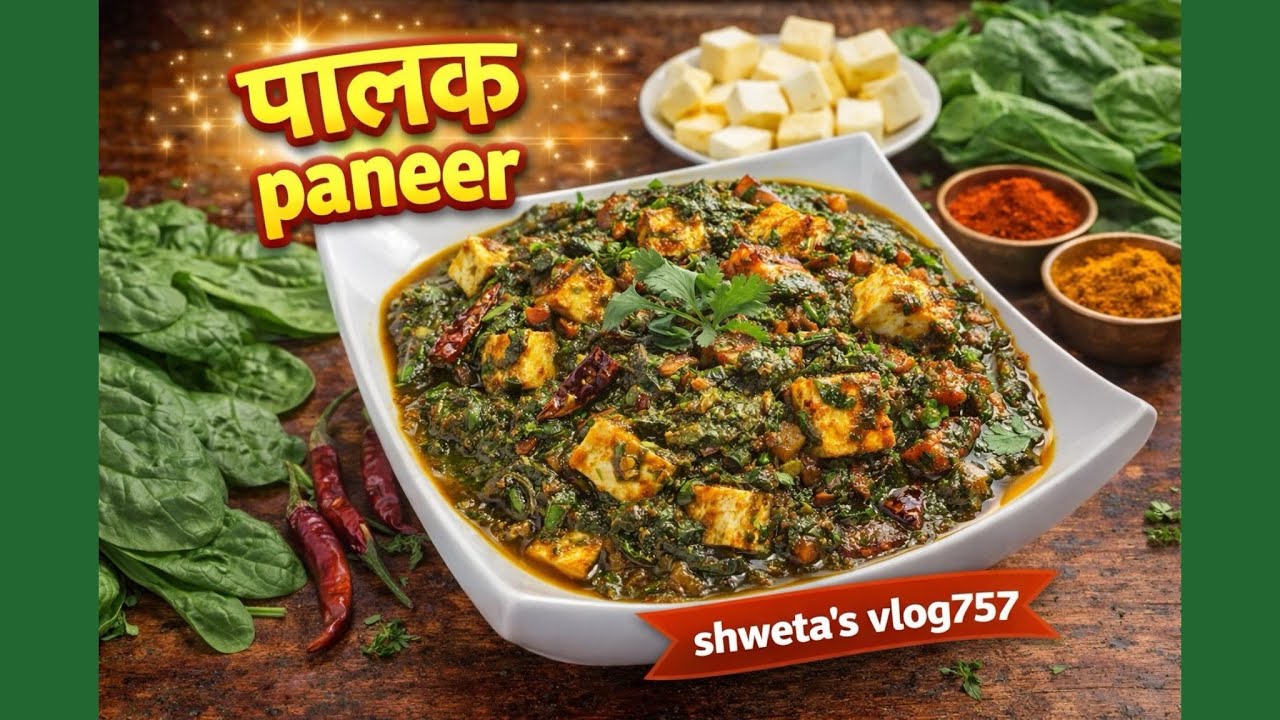 Palak paneer recipe || Shweta’svlog757 || #viralvideo #tastyfood #gharkakhana #indianfood #homemade 