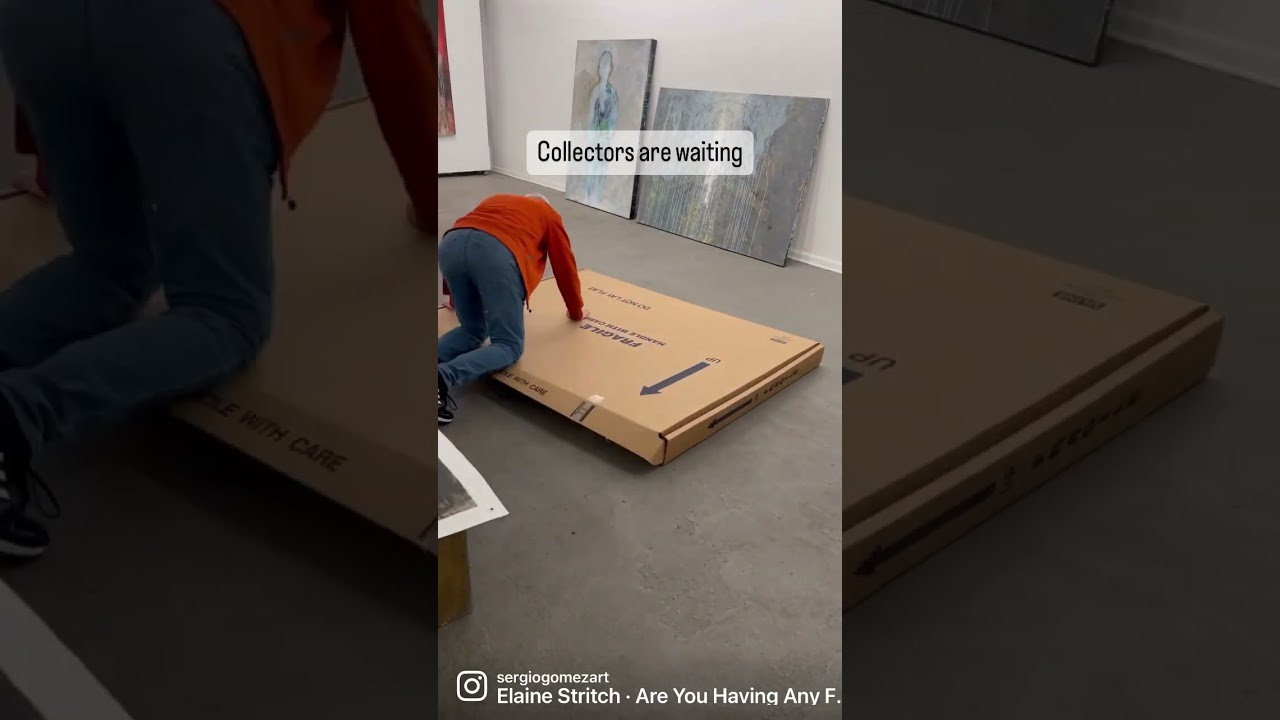 Packing the art for shipping to their new homes. #artistslife #artists #yourart #painting