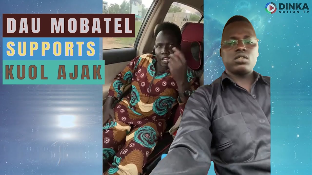 Dau Mobatel supports Kuol Ajak, a talented artist living with disability