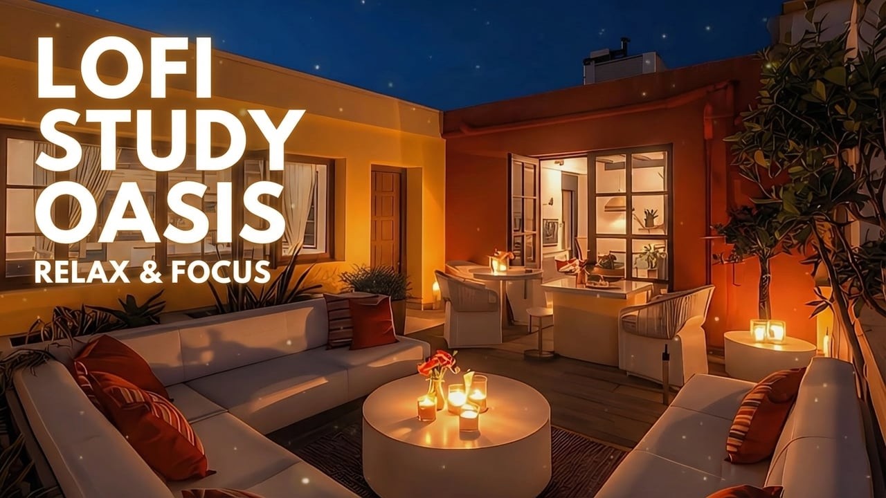 cozy rooftop lofi oasis- relaxing lofi mix- help to study