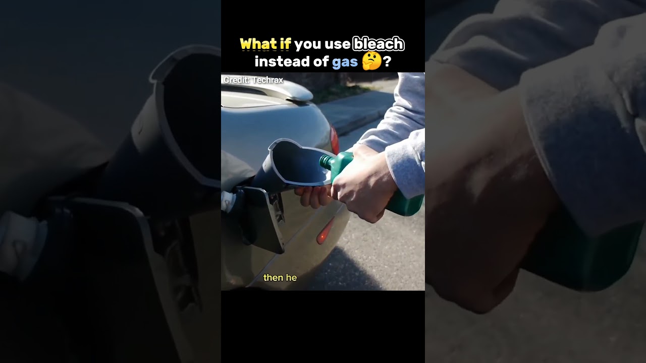 🤔 А что, если использовать отбеливатель вместо бензина в машине? 🤯