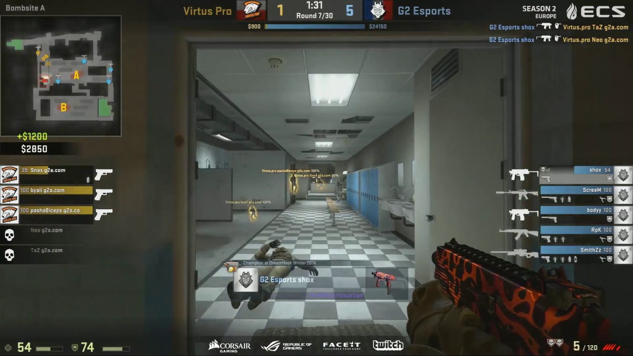 CS:GO - Shox Sick Anti-Eco ACE vs Virtus Pro @ ECS Season 2