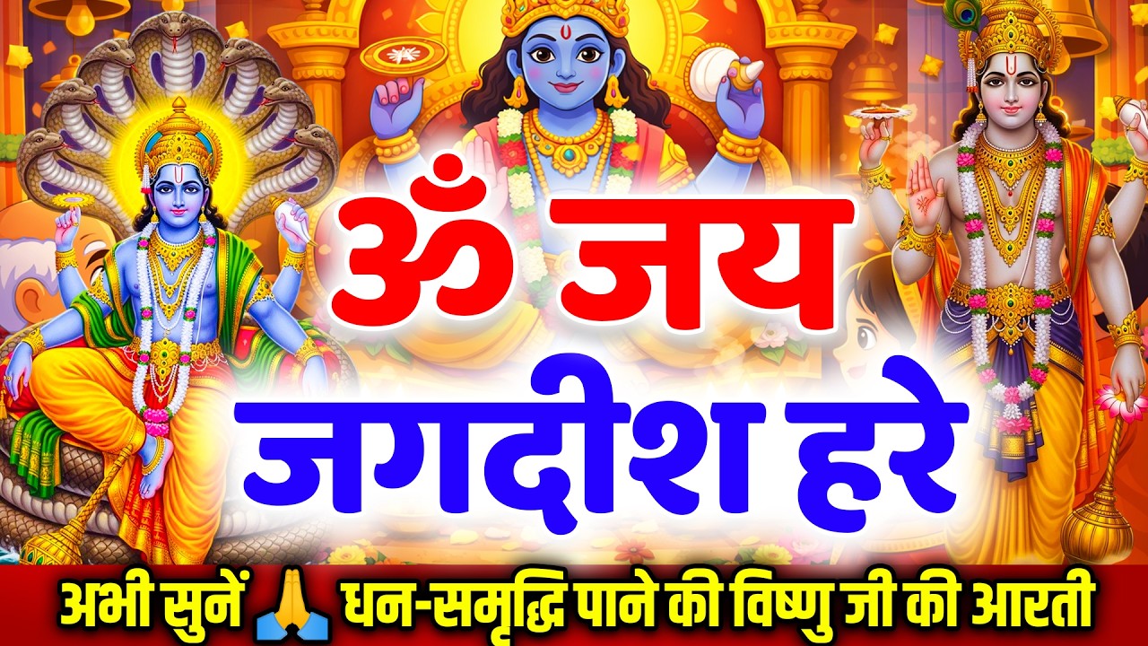 गुरुवार की सबसे चमत्कारी आरती 🙏  जरूर सुनें ॐ जय जगदीश हरे | Om Jai Jagdish Hare | Vishnu Ji Aarti